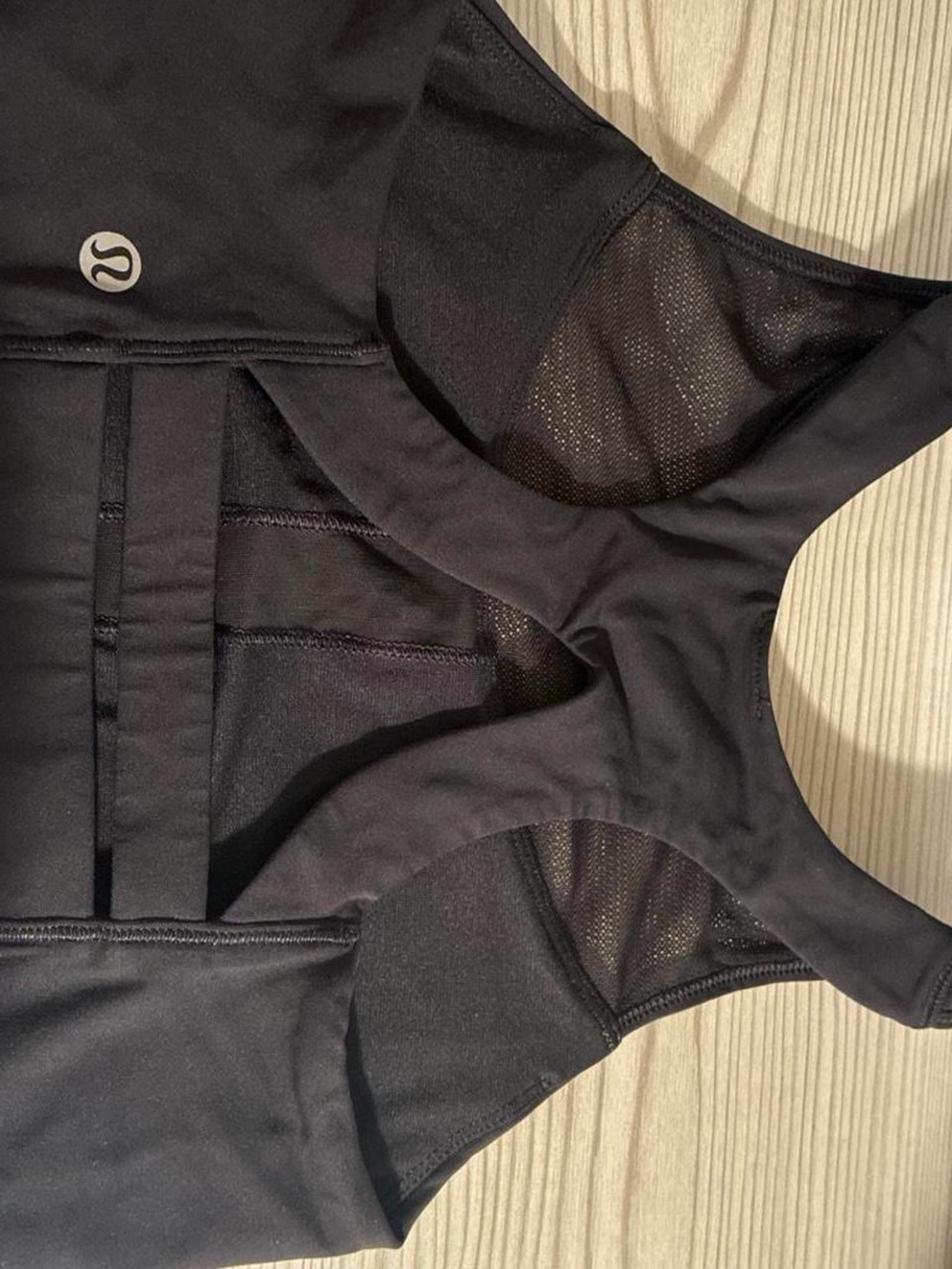 lululemon athletica Black Mesh-Back Athletic Bodysuit Top